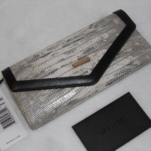 BRAHMIN Veronica Leather Wallet Fairest Grey Whitecap NWT